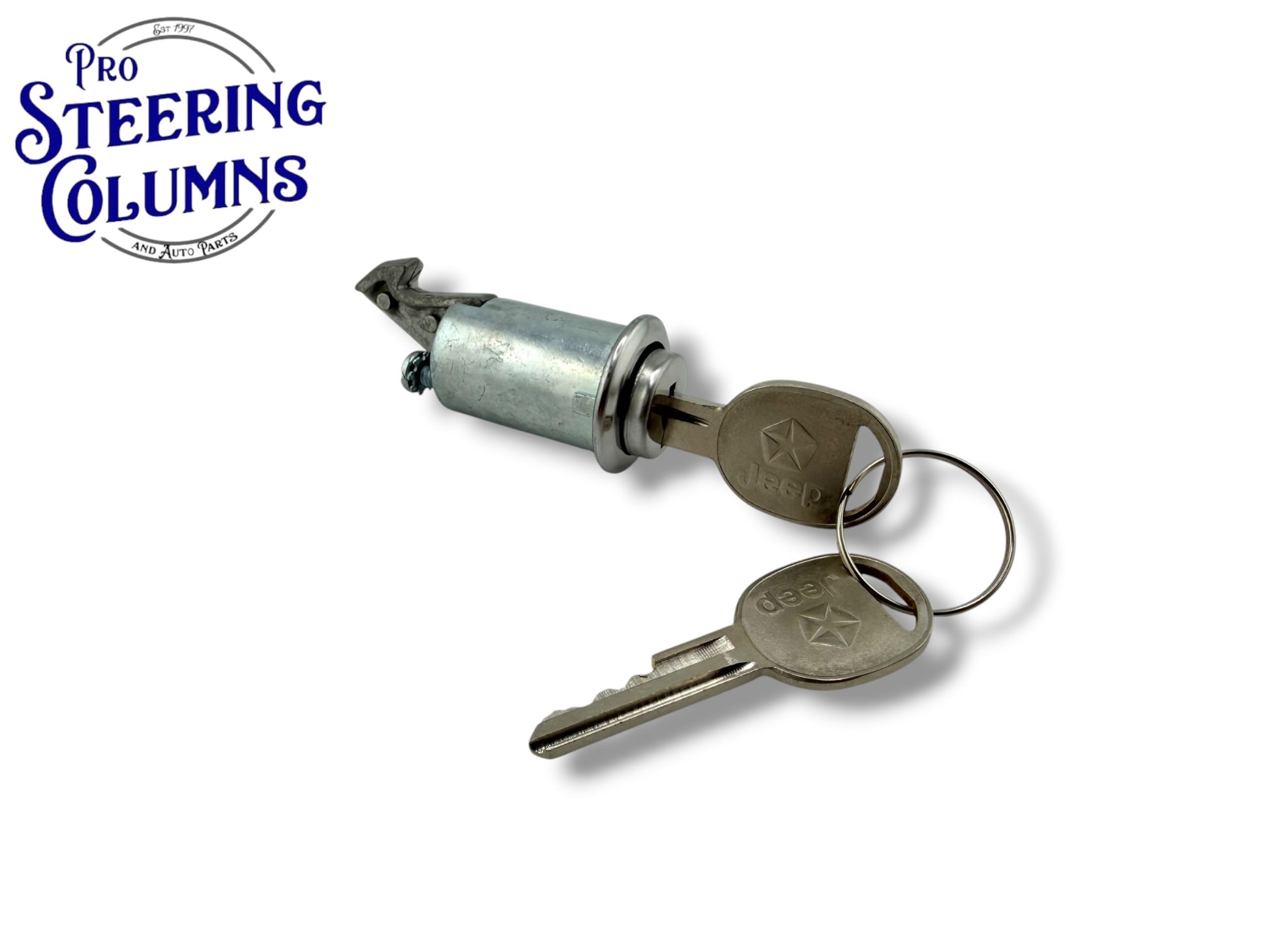 73-90 Jeep CJ5 CJ7 Wrangler Console Lock Cylinder - Logo Keys