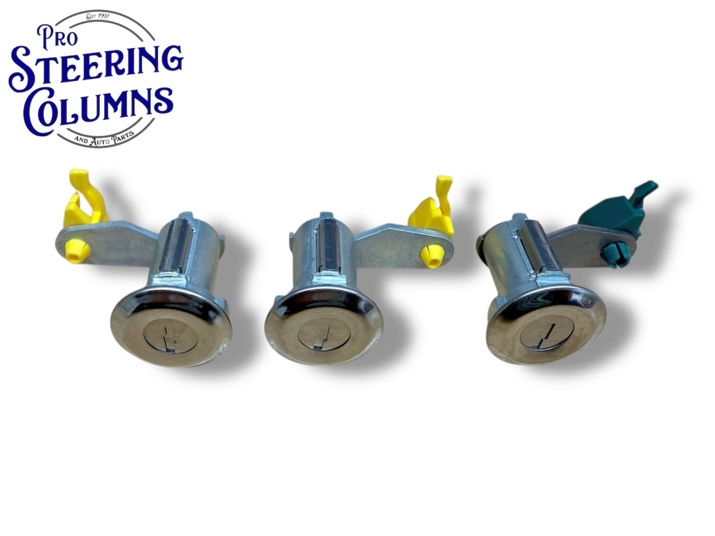 84-90 Ford Bronco II Ignition Door & Tailgate Lock Cylinder Set Chrome New (Keyed Alike)