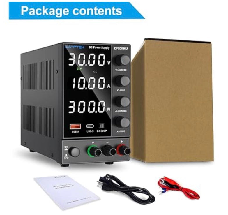 Wanptek - DC Variable Power Supply Adjustable 30V / 10A