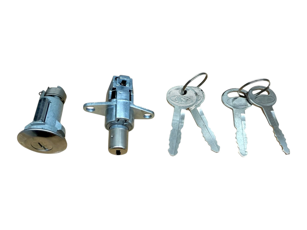 67-68 Ford Mustang Glove & Trunk Lock Cylinder Set With 2 Pony Logo Keys (Keyed Alike)