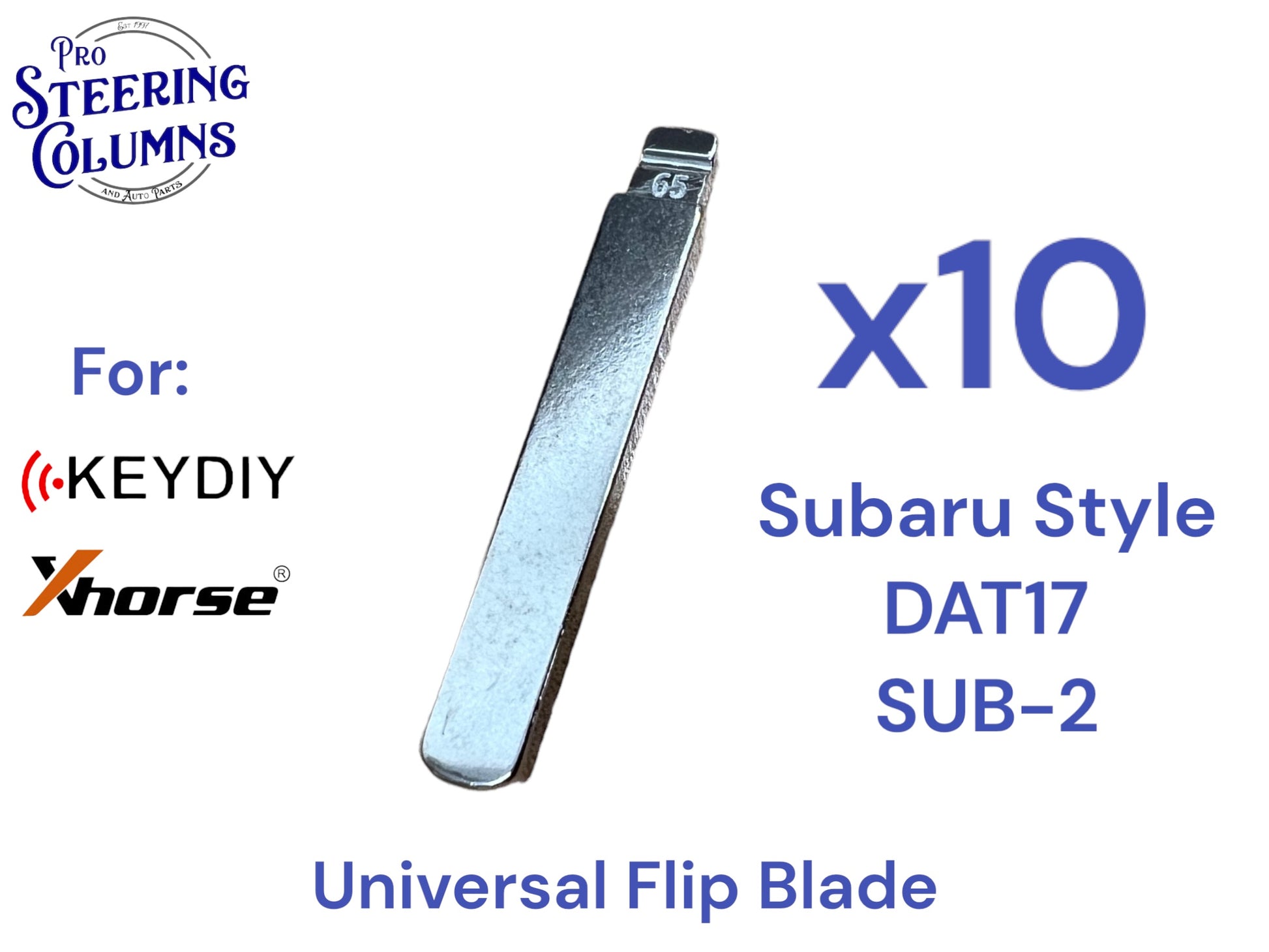 10x Xhorse Keydiy Universal Flip Key Remote Key Blades Subaru DAT17
