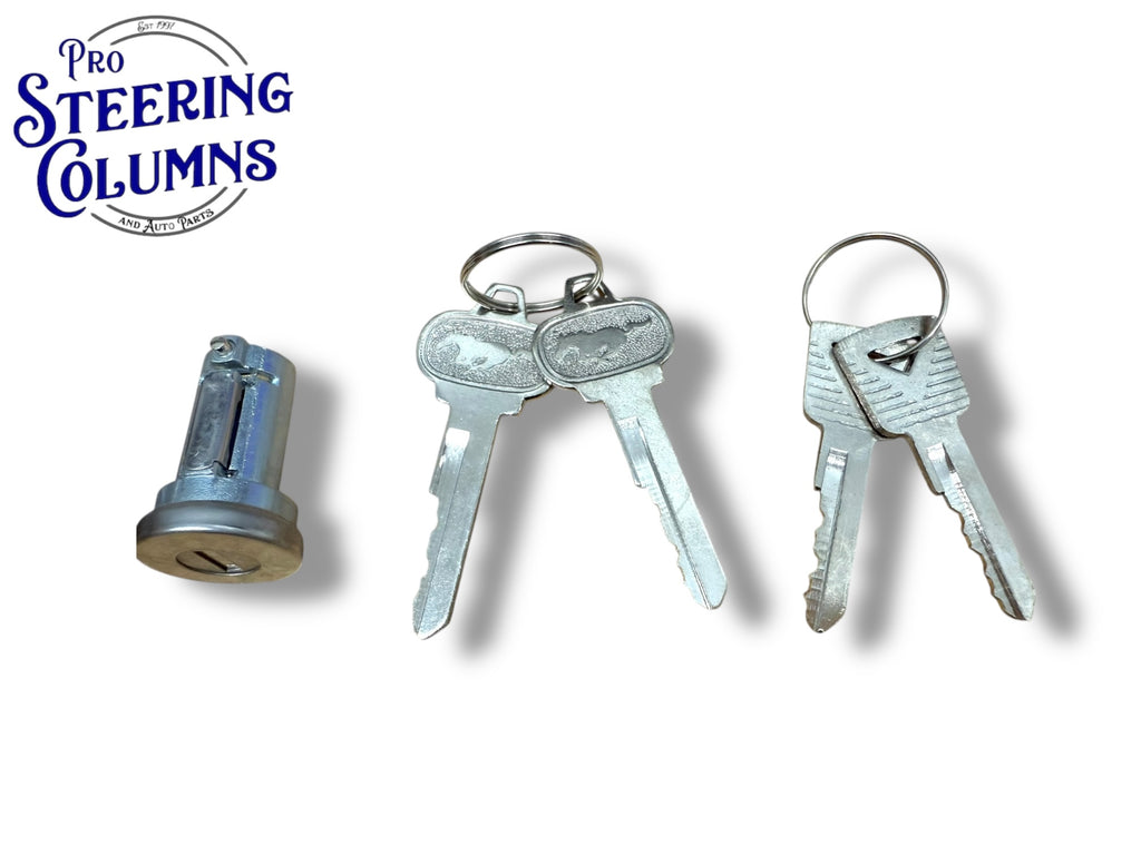 1965 Ford Mustang Glove & Trunk Lock Cylinder Set 2 Pony Logo Keys (Keyed Alike)