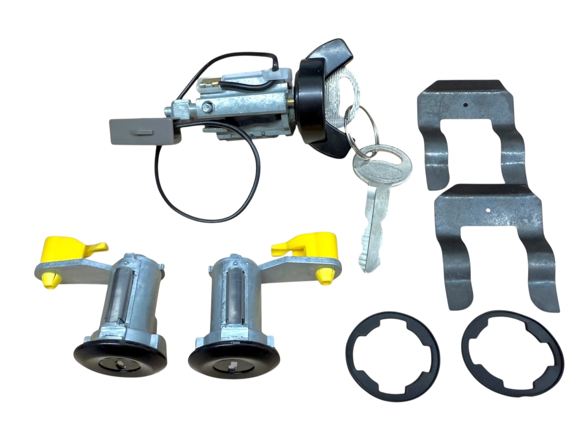 81-93 Ford Mustang Ignition & Door Lock Cylinder Set Black New (Keyed Alike)