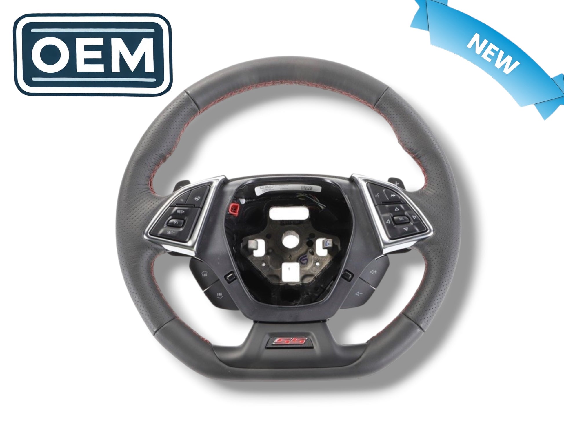 16-23 Chevrolet Camaro SS Jet Black Leather Steering Wheel PN: 87865411 (OEM)