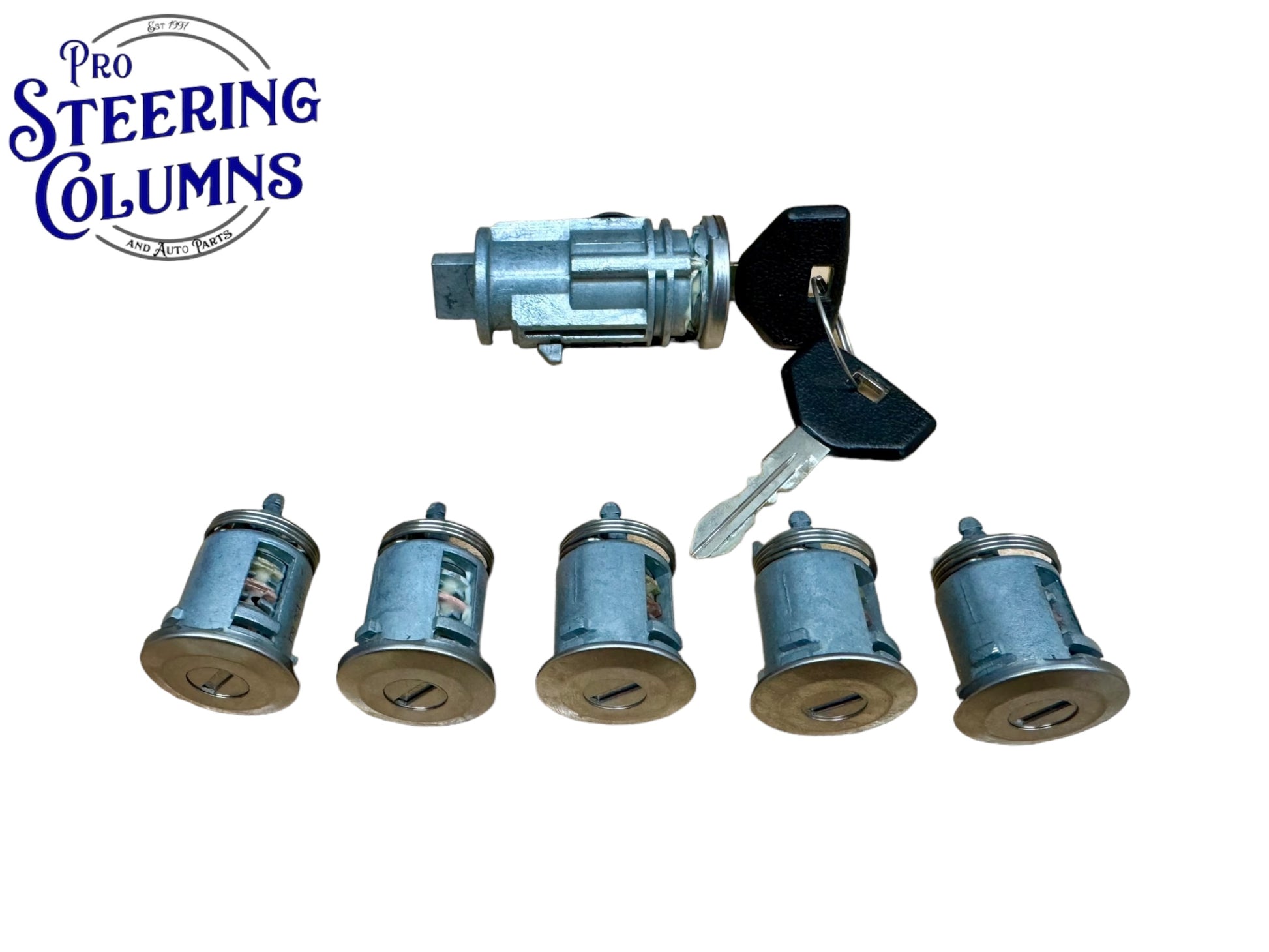 1998-2001 Jeep Wrangler TJ Ignition & 5 Door Lock Cylinder Set 2 Keys Chrome New