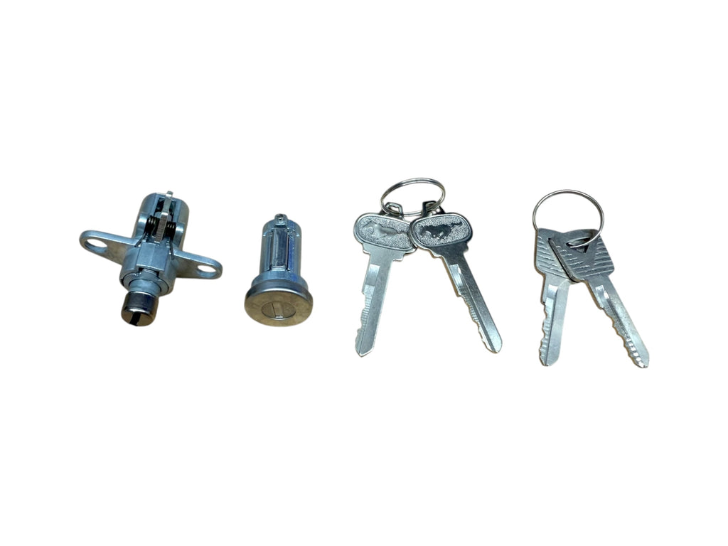 1965 Ford Mustang Glove & Trunk Lock Cylinder Set 2 Pony Logo Keys (Keyed Alike)