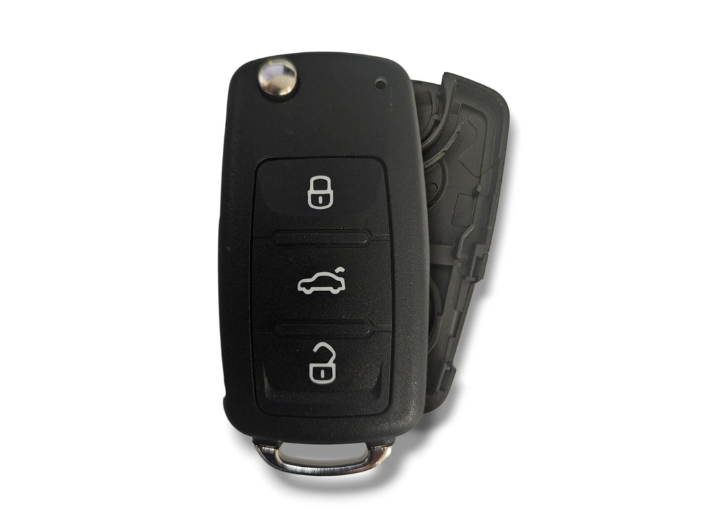 11-16 Volkswagen Flip Key SHELL 4-Button / Pin Hole / PN: 5K0837202R / NBG010180T (Aftermarket)