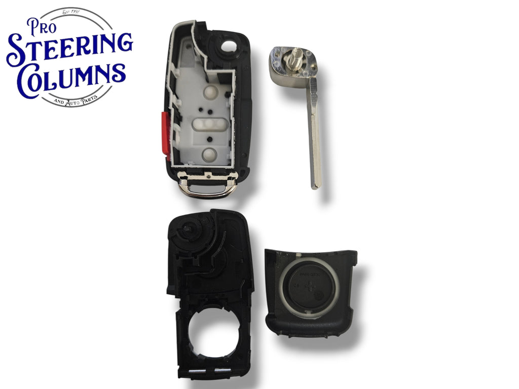 11-16 Volkswagen Flip Key SHELL 4-Button / Pin Hole / PN: 5K0837202R / NBG010180T (Aftermarket)