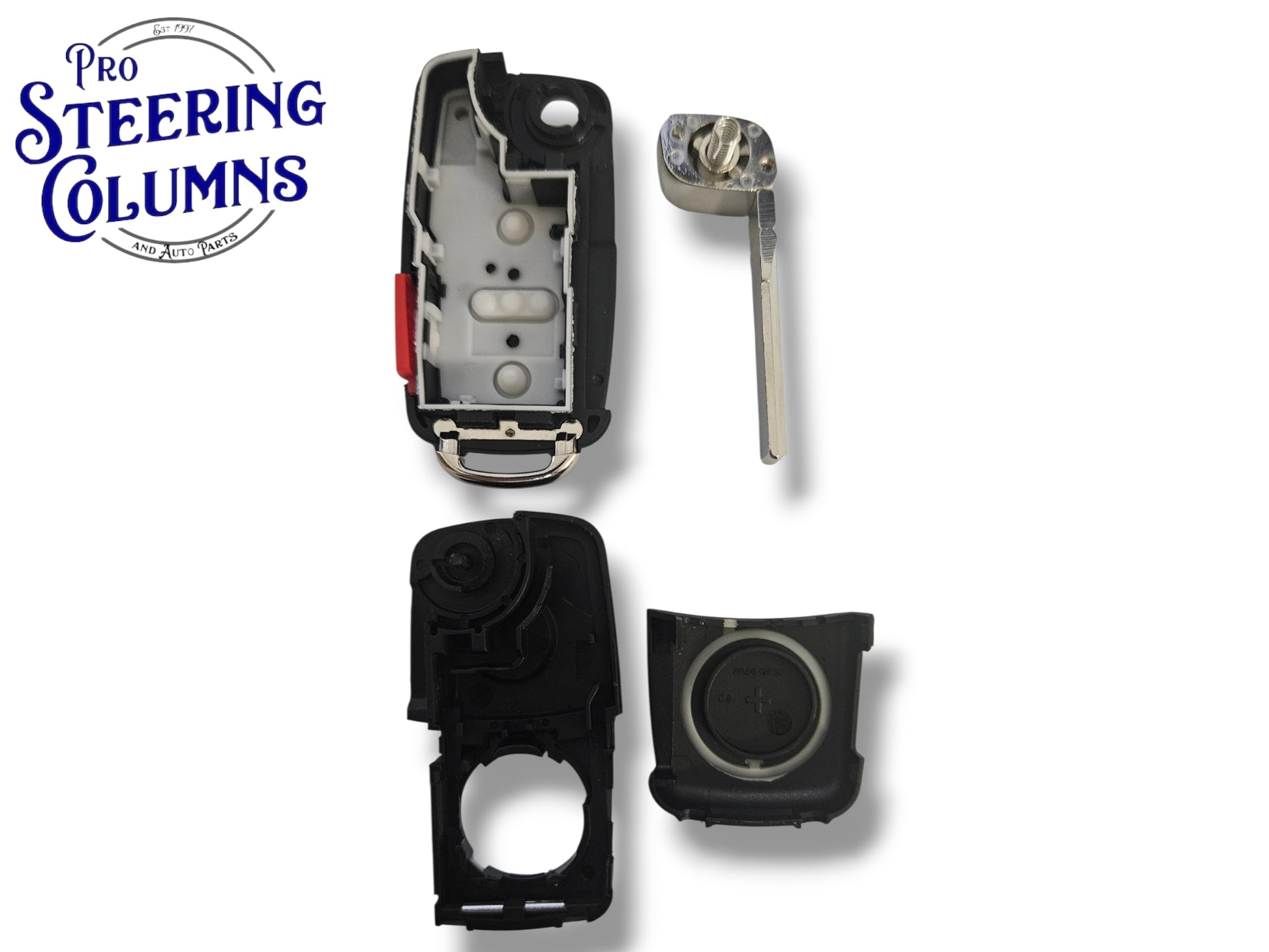 11-16 Volkswagen Flip Key SHELL 4-Button / Pin Hole / PN: 5K0837202R / NBG010180T (Aftermarket)