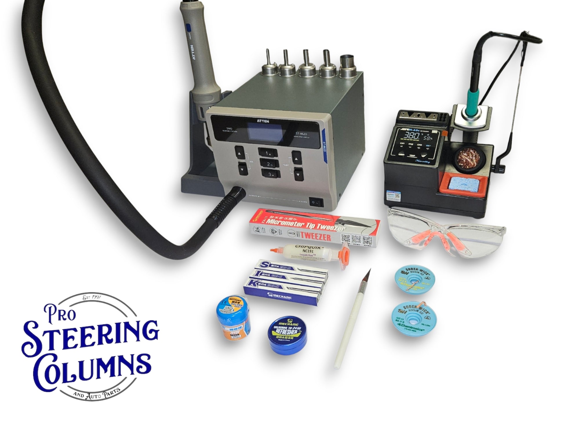 Professional Basic Soldering Kit + Hot Air Gun