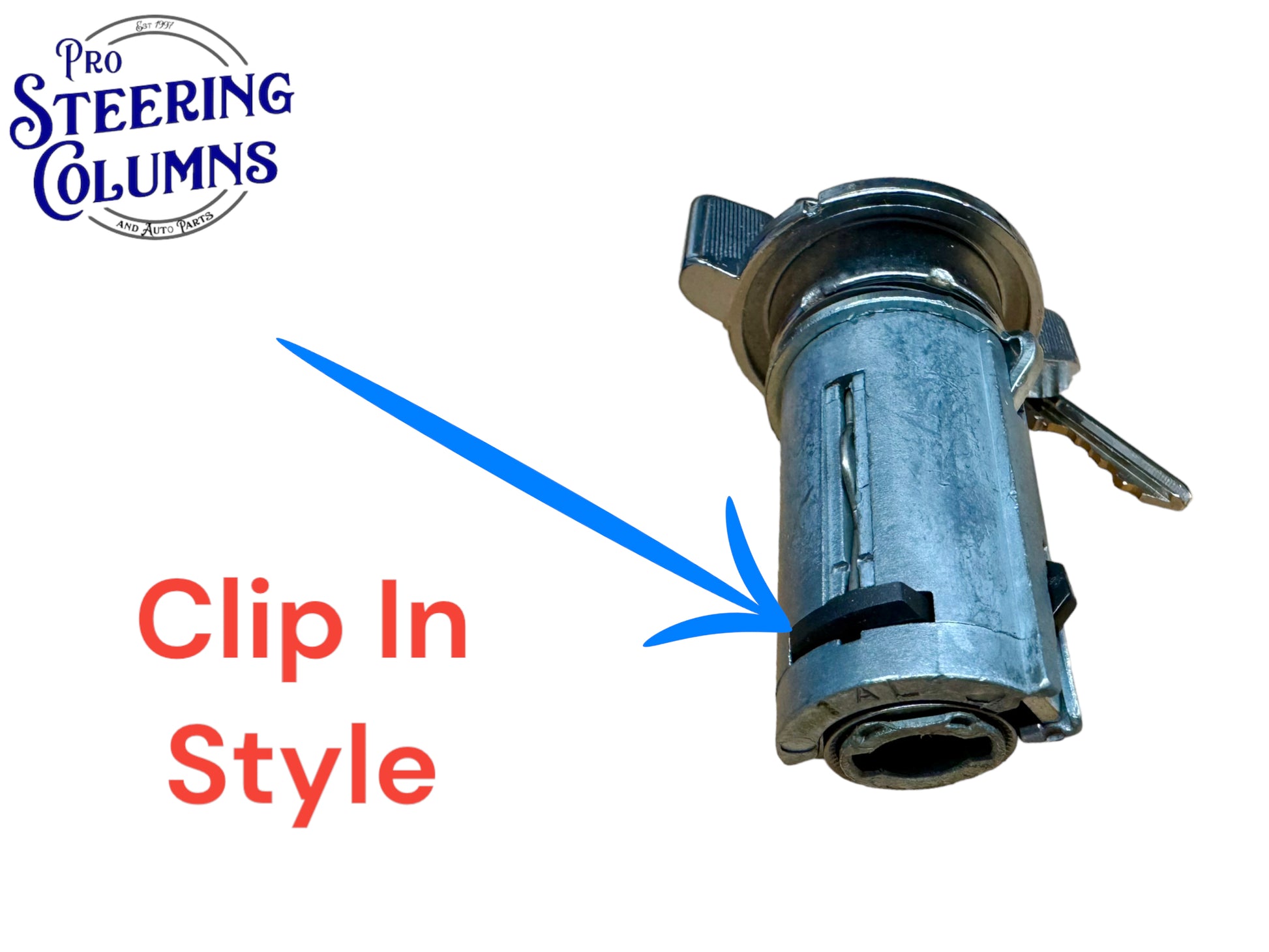 1972 & Up GM Ignition Lock Cylinder Clip In 2 Keys New