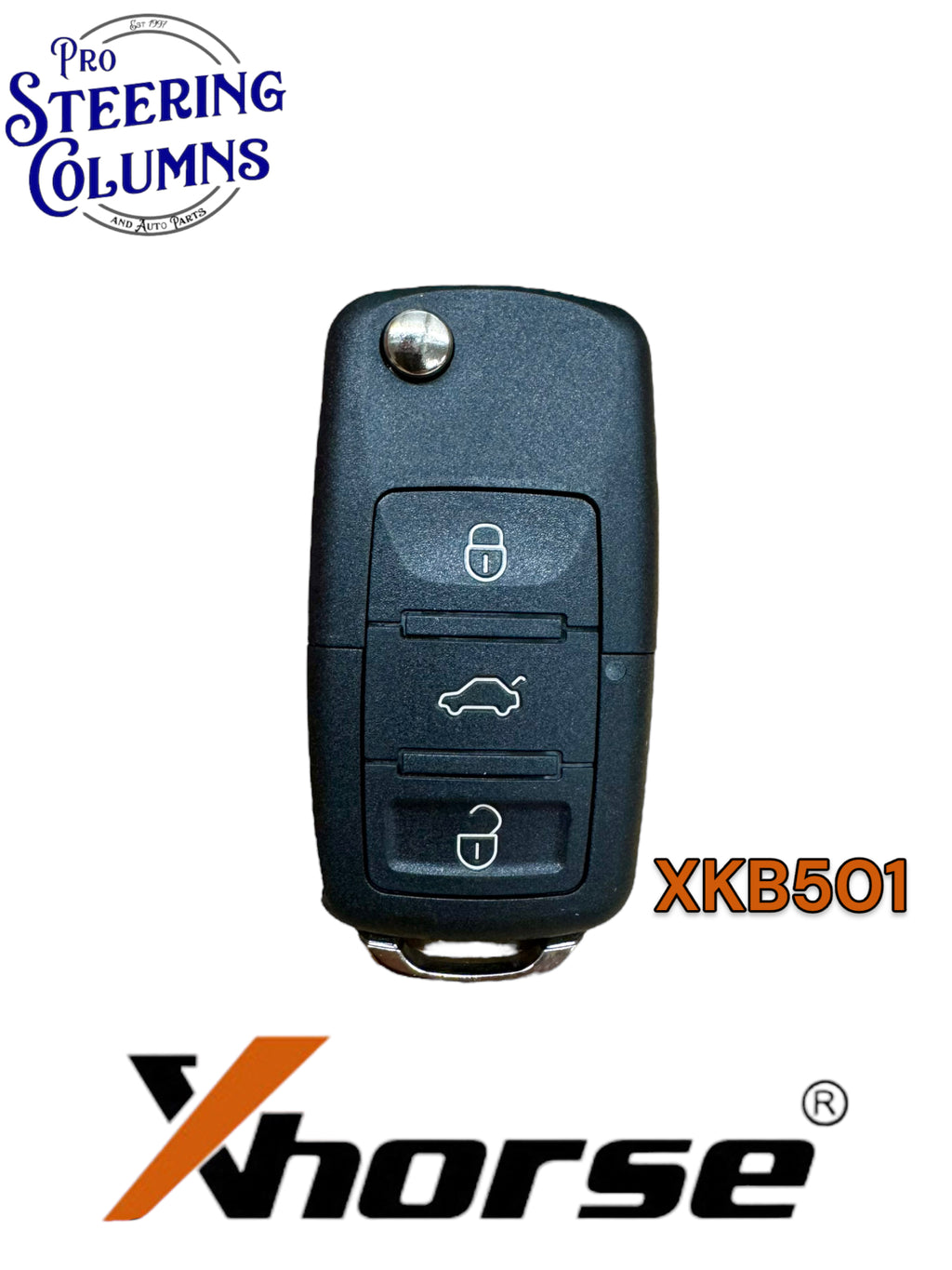Xhorse Universal Flip Key Remote VW Style 3 Button Wired New XKB501EN