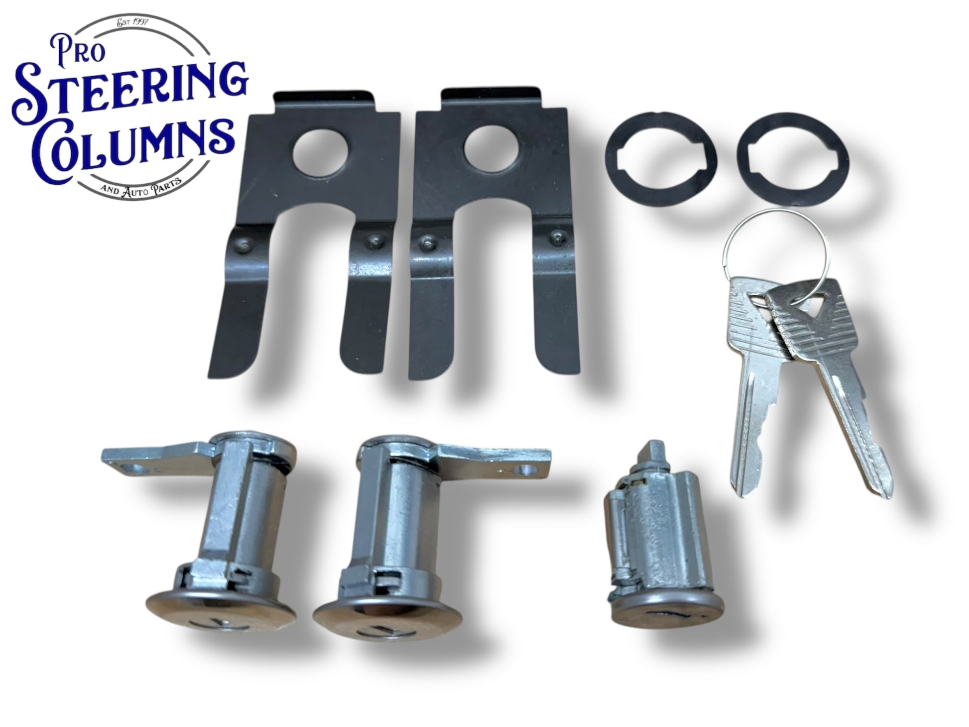 61-77 Ford Bronco Mustang Galaxie Ignition & Door Lock Cylinder Set New (Keyed Alike)