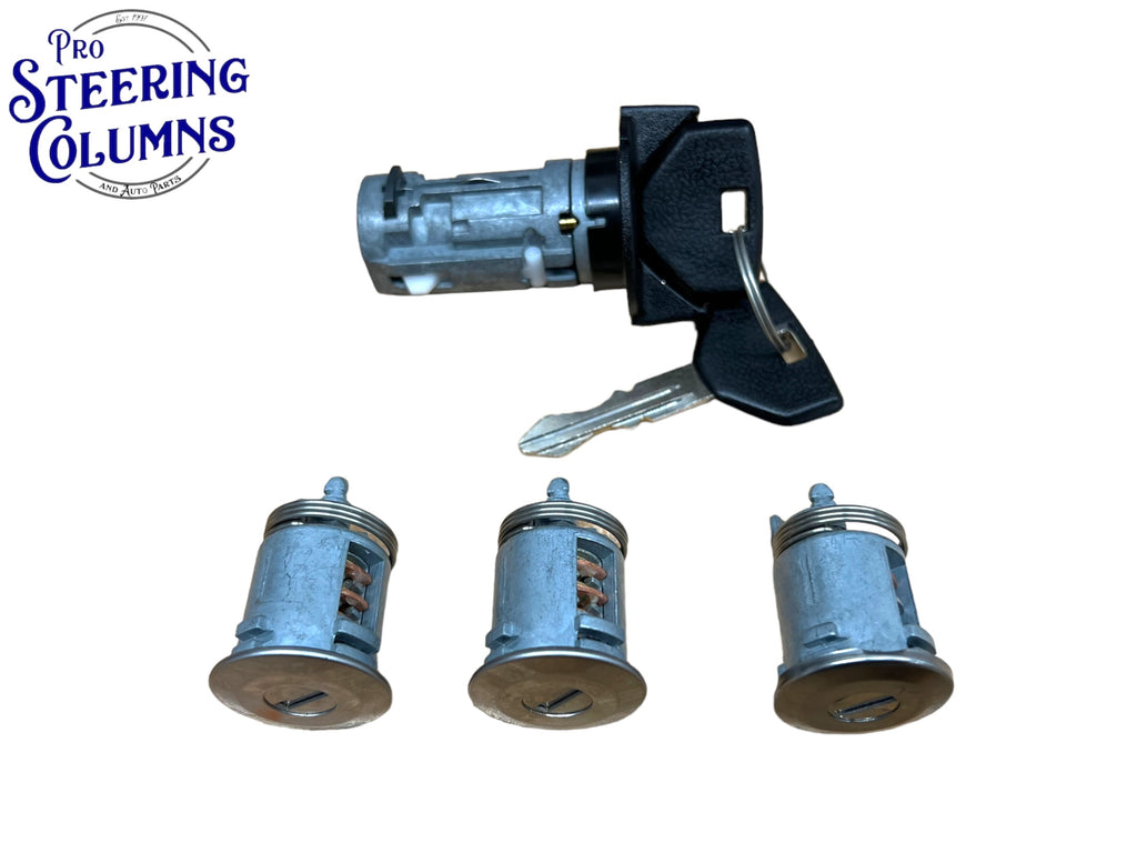 91-95 Jeep Wrangler YJ Ignition & Door Lock Cylinder Set 2 Keys Matched Chrome
