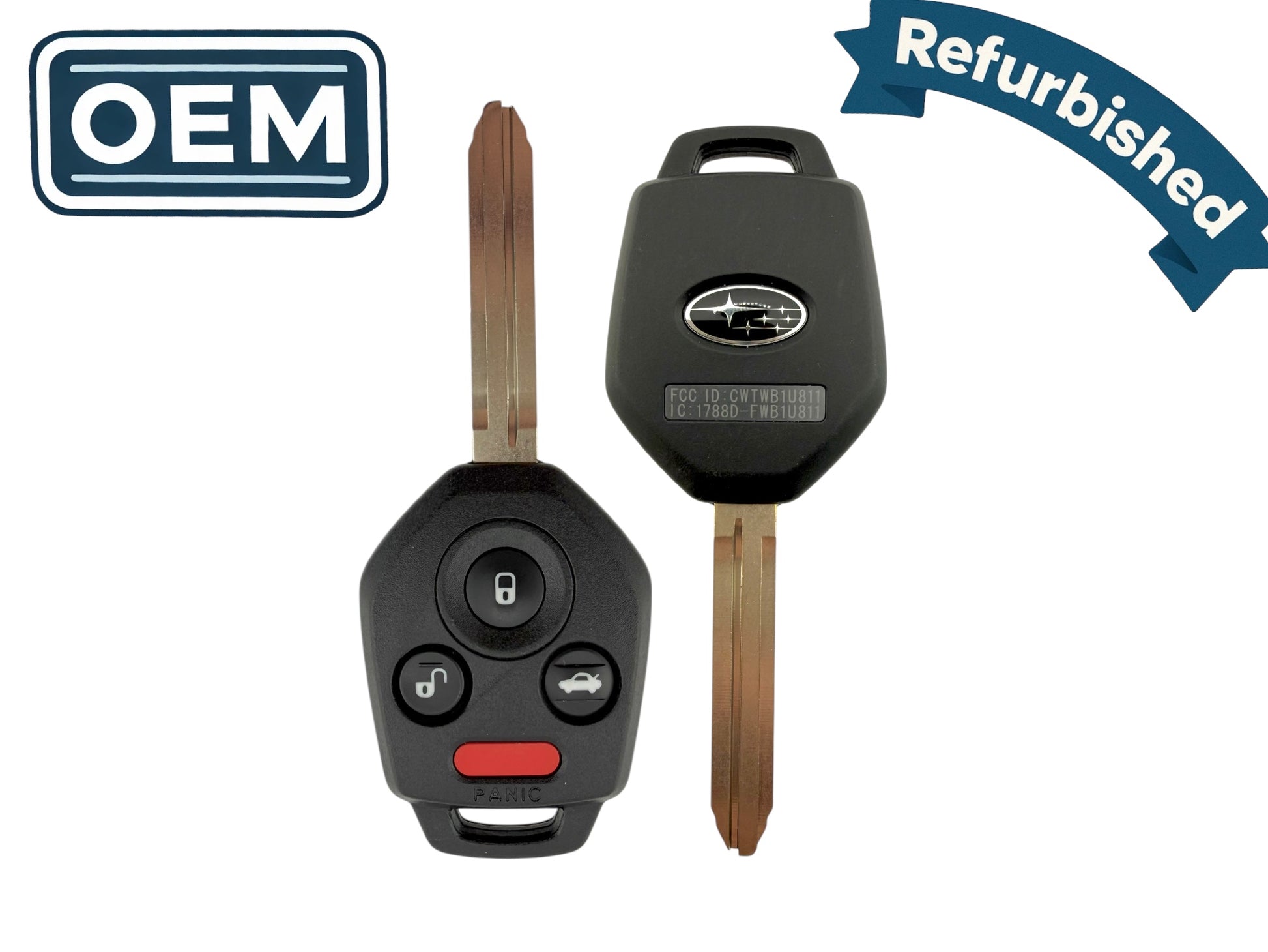 12-19 Subaru Remote Head Key 4-Button CWTWB1U811 / PN: 57497-FJ230 / G Chip 80 Bit (OEM Refurbished)