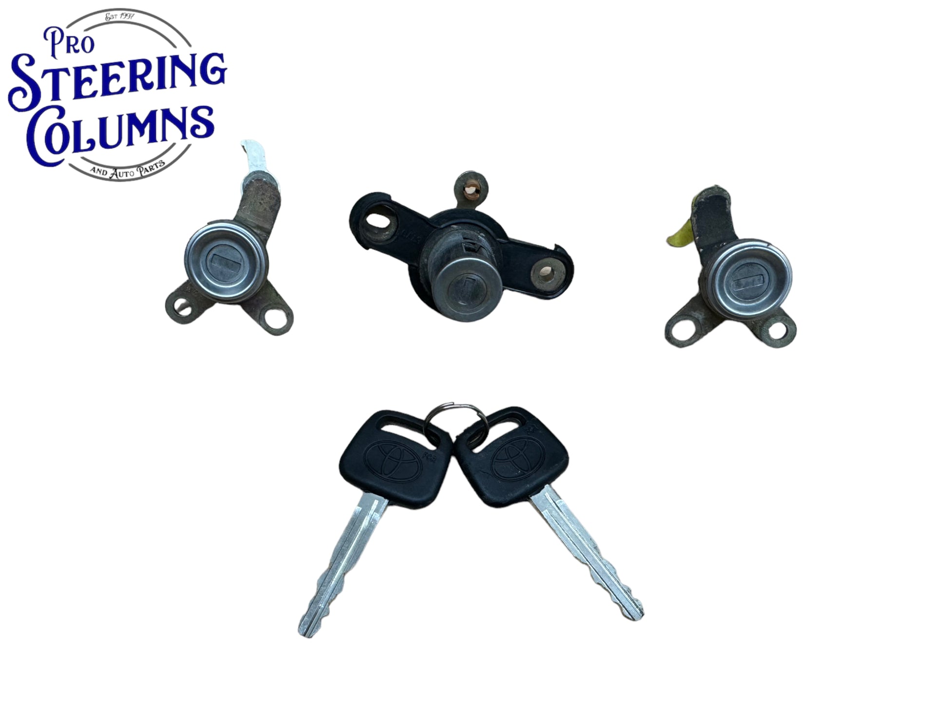 2000-2005 Celica Driver Passenger & Trunk Lock Cylinder Set 2 Keys Used OEM
