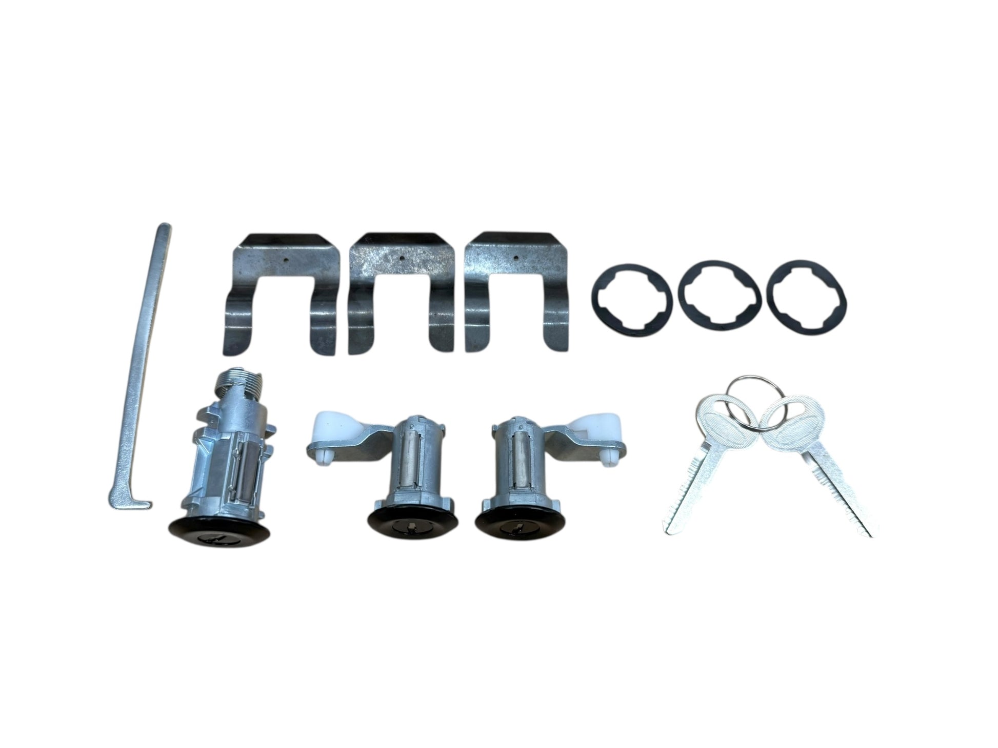81-93 Ford Mustang Door & Trunk Lock Cylinder Black Set New (Keyed Alike)