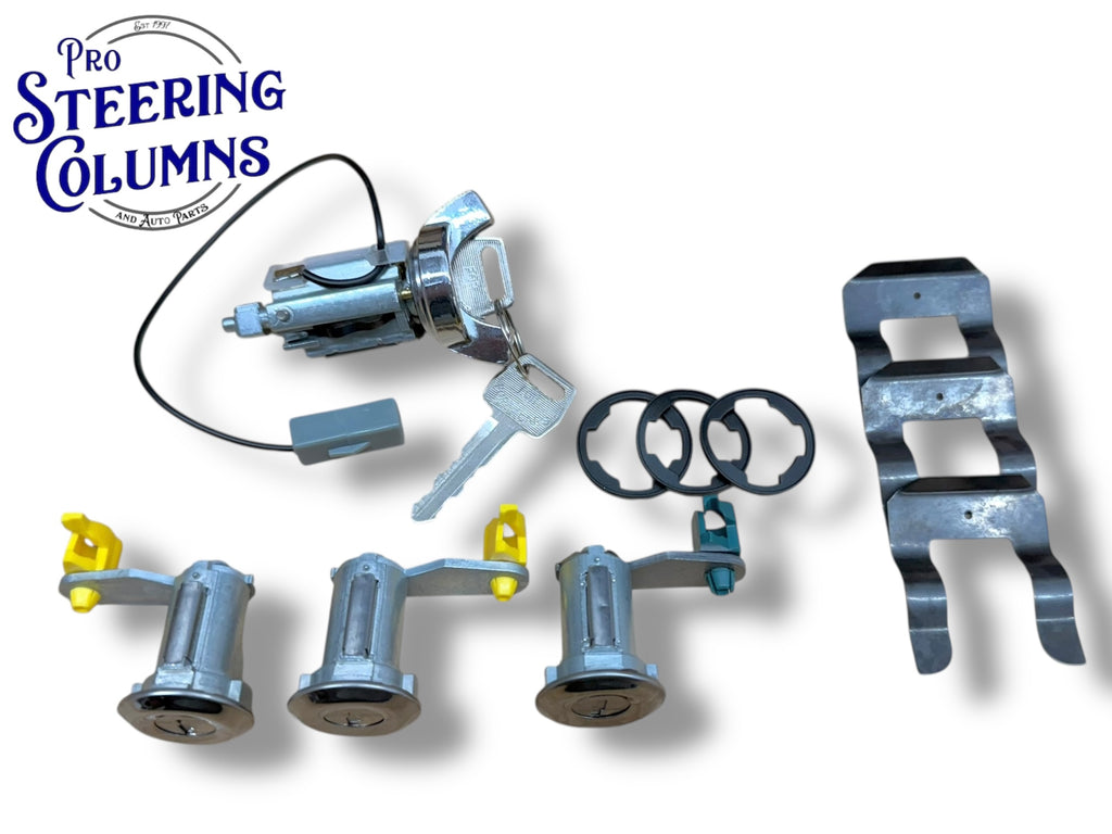 84-90 Ford Bronco II Ignition Door & Tailgate Lock Cylinder Set Chrome New (Keyed Alike)