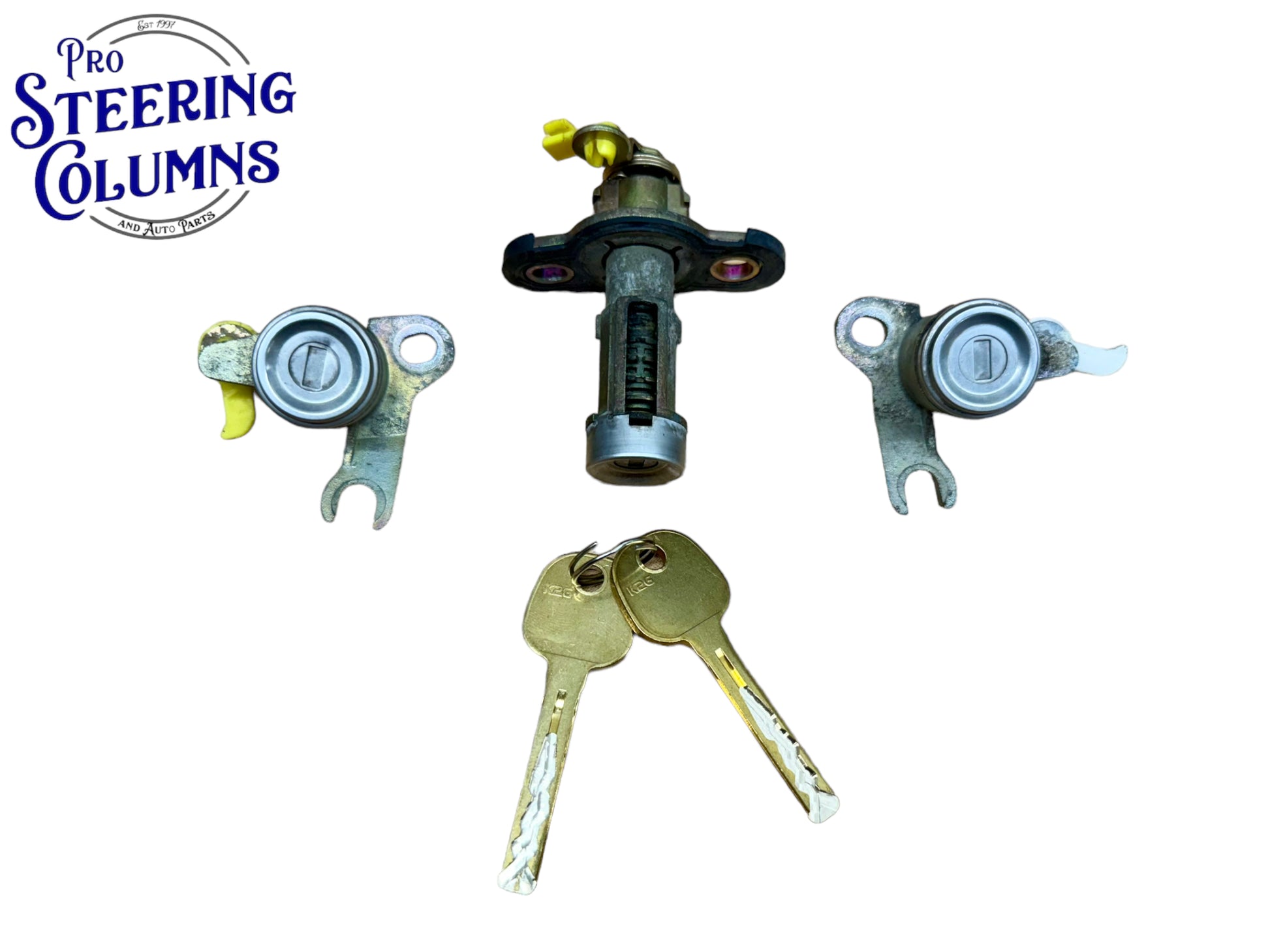 1997-2001 Lexus ES300 Driver Passenger & Trunk Door Lock Cylinder Set 2 Keys Used OEM