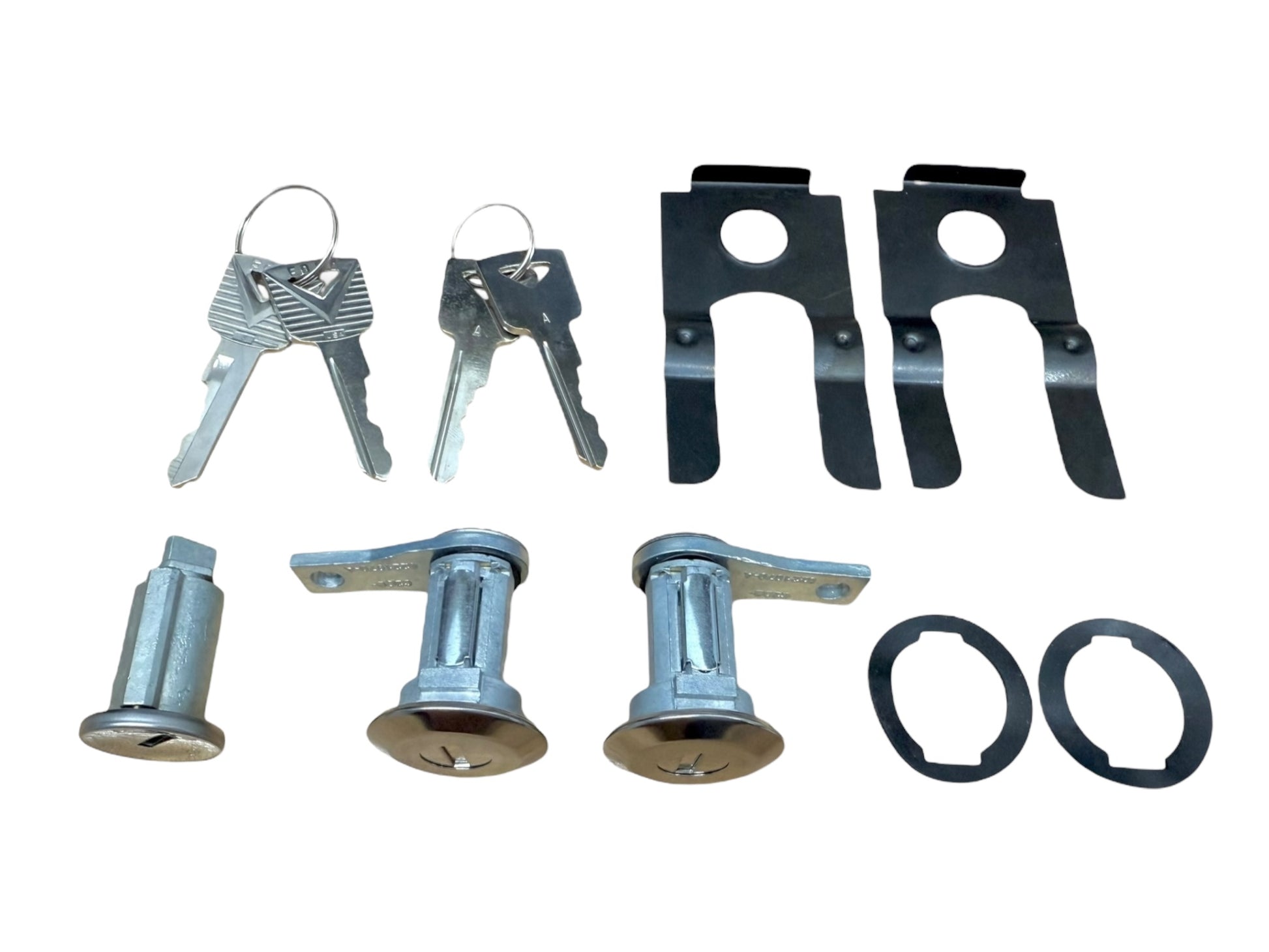 61-77 Bronco Mustang Ignition & Door Lock Cylinder Set Ford Logo (Keyed Alike)