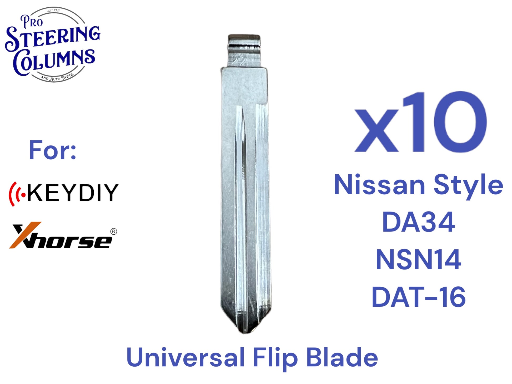 10x Xhorse Keydiy Universal Flip Key Remote Key Blades Nissan DA34 NSN14