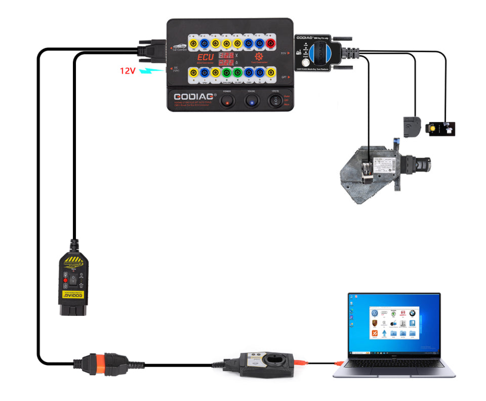 Godiag - GT100 PLUS GPT ENET DOIP 24V-12V Auto Tools OBD II Break Out Box ECU Connector