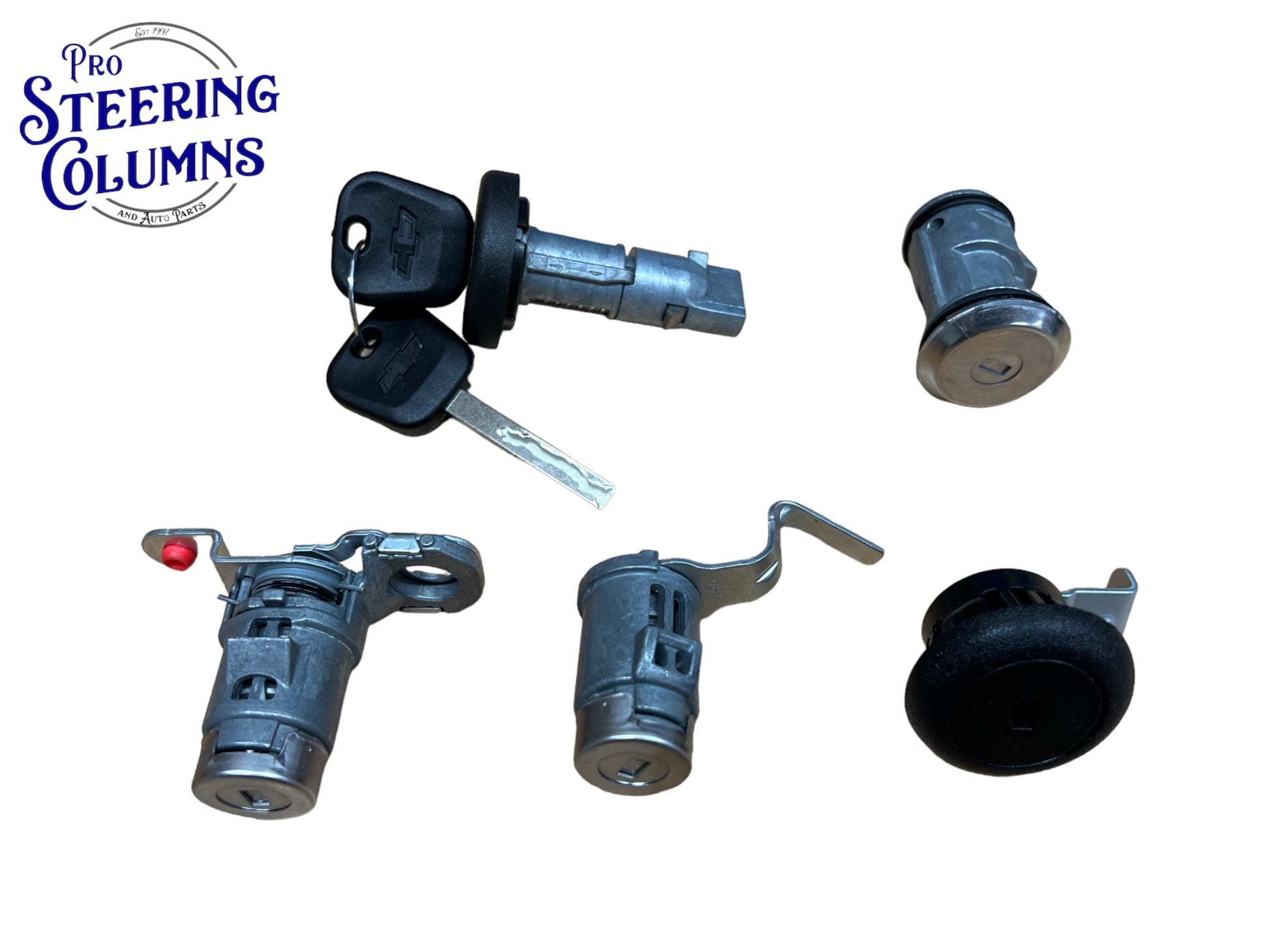 14-19 GM Silverado Sierra Ignition Door Tailgate Tire Lock Cylinder Set 2 Keys New