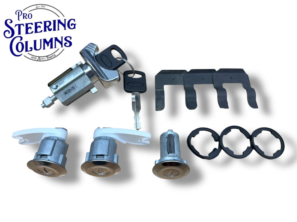 92-96 Ford Bronco Ignition Door & Tailgate Lock Cylinder Set With Electric Power Window (Keyed Alike)