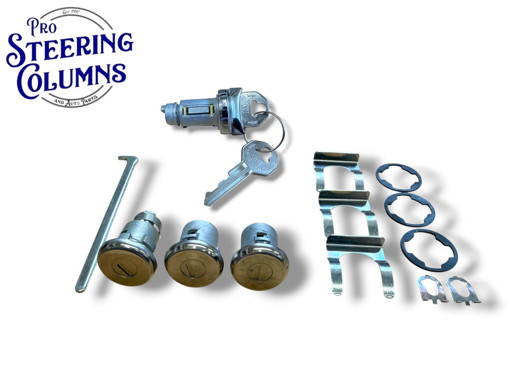 62-64 GM Nova Chevelle Ignition Door & Tailgate Lock Cylinder Set (Keyed Alike)