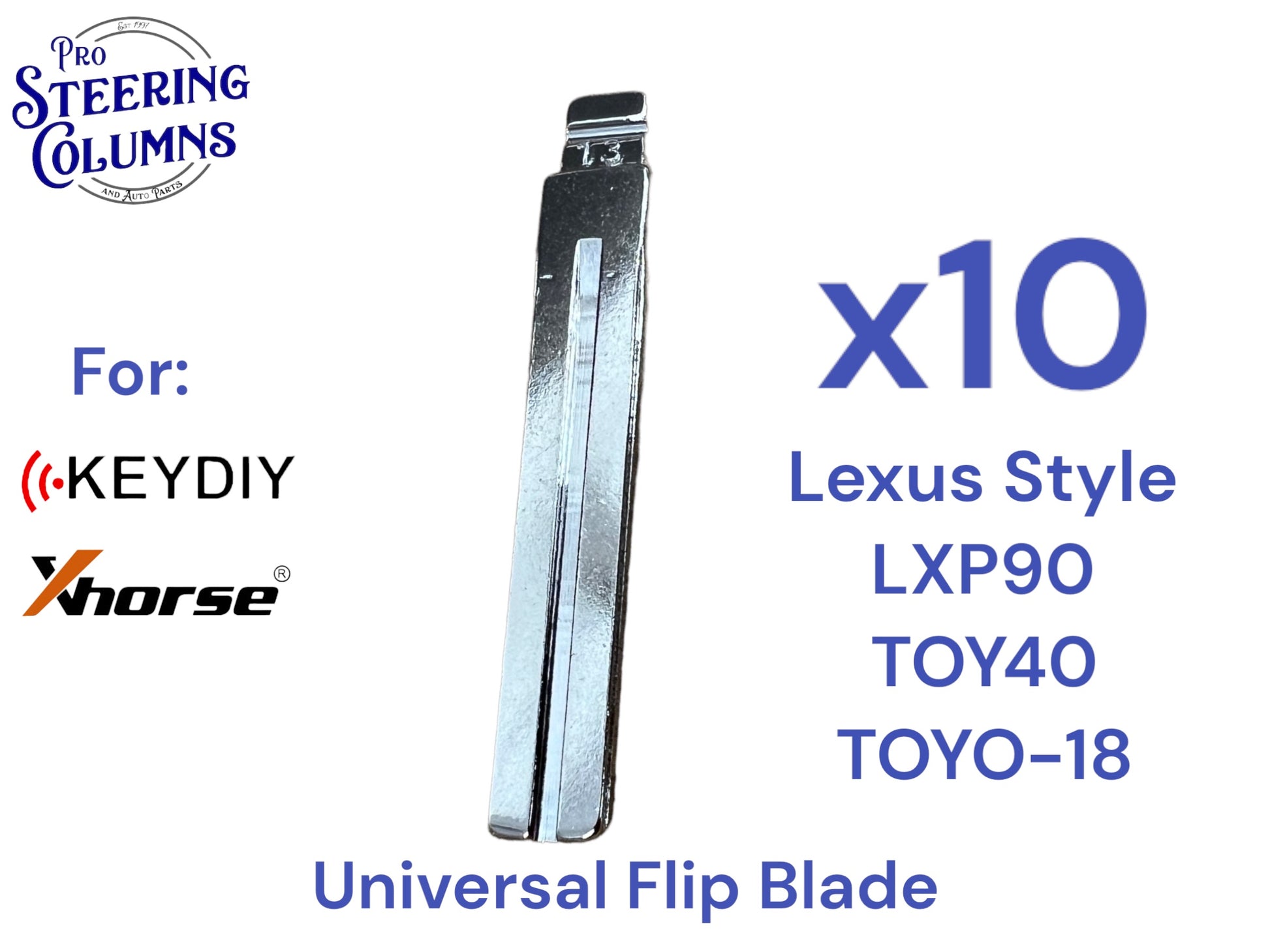 10x Xhorse Keydiy Universal Flip Key Remote Key Blades Lexus LXP90 TOY40