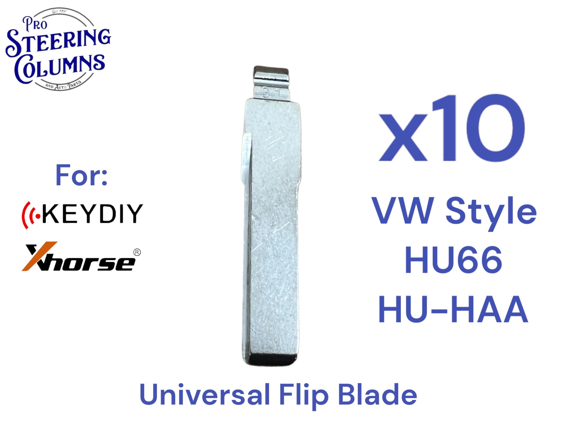 10x Xhorse Keydiy Universal Flip Key Remote Key Blades VW HU66