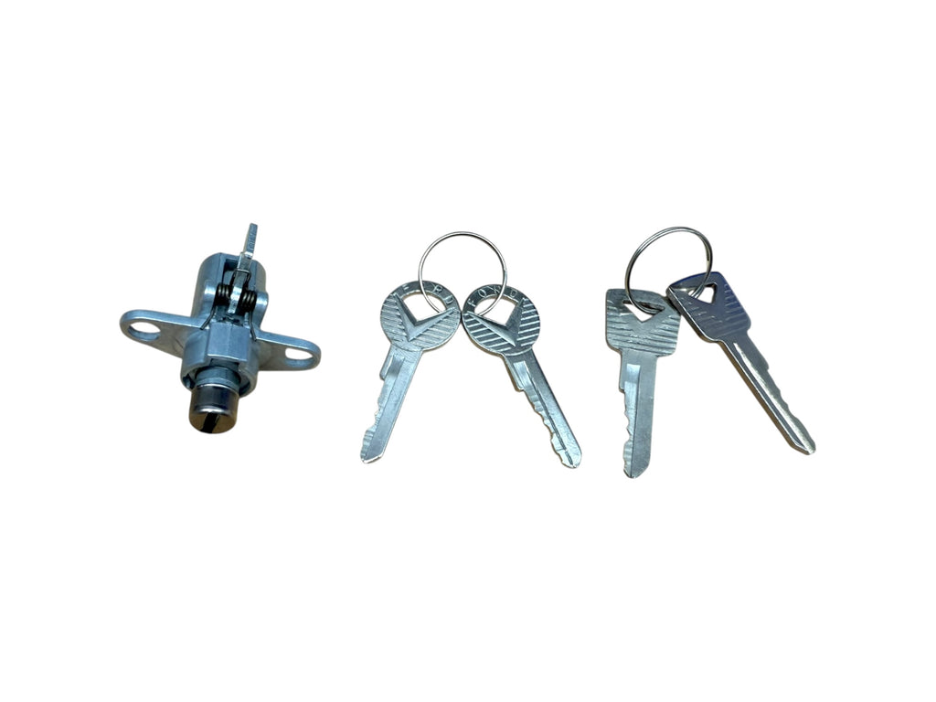 64-65 Ford Mustang Falcon Glove Box Lock Cylinder Ford Logo Keys (Standard Interior)