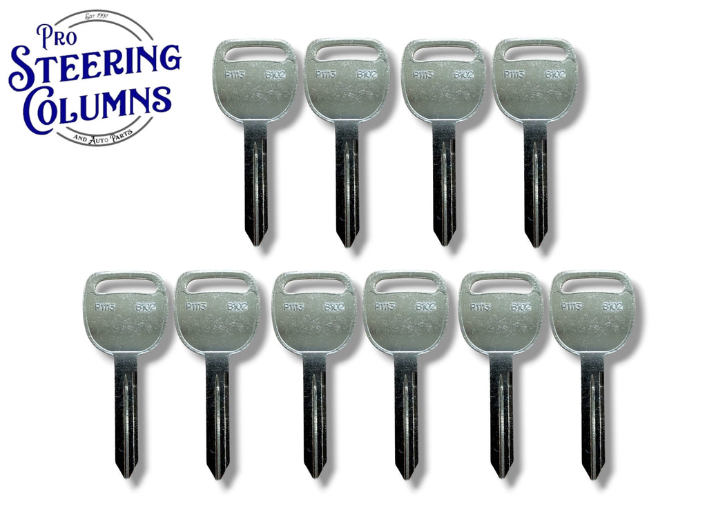 B102 / P1113 - Metal Key Blank for GM (10 Pack) (Aftermarket)