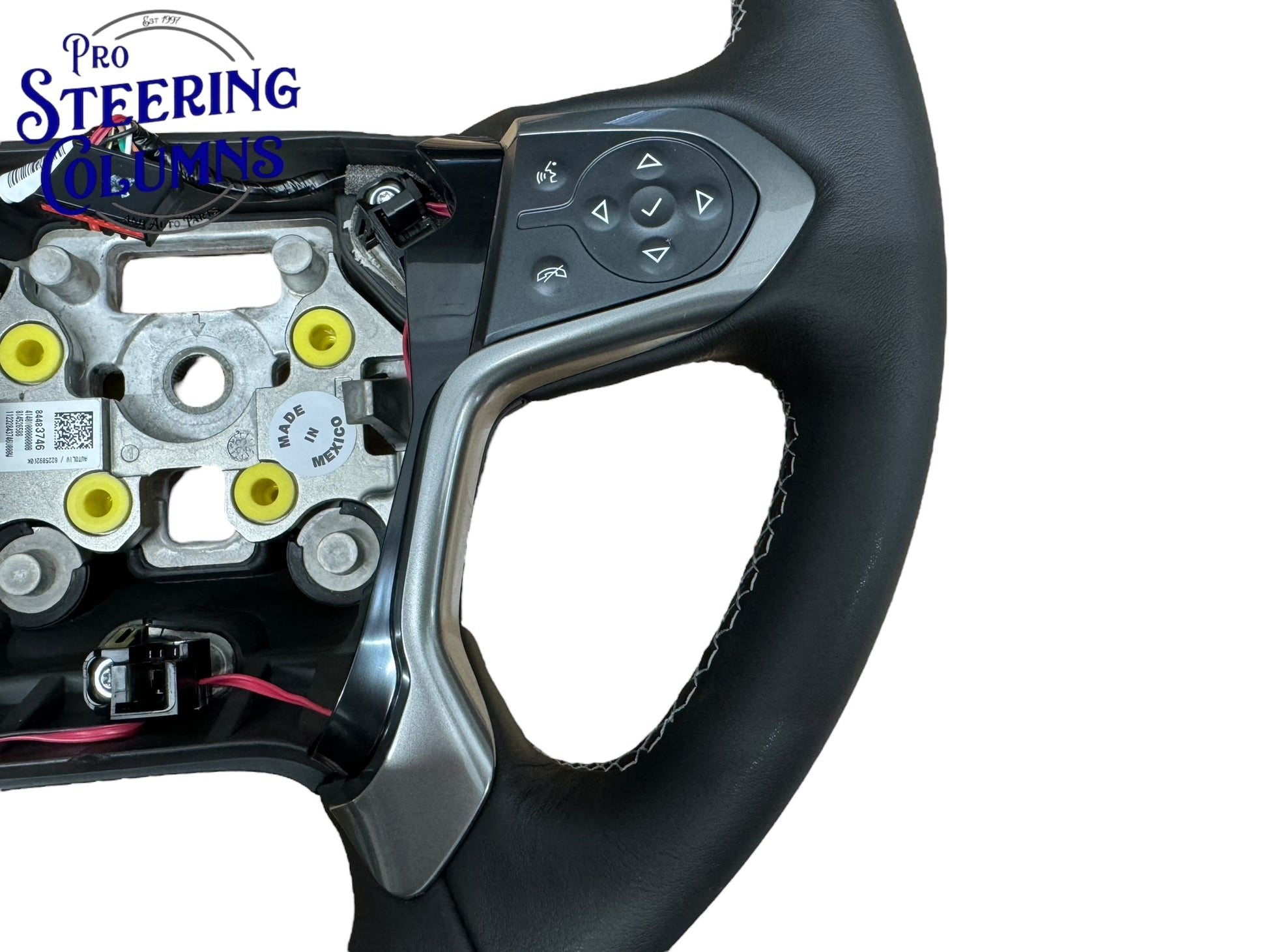 2014-2019 GM Silverado Sierra Tahoe Suburban Yukon Black Leather Steering Wheel New OEM
