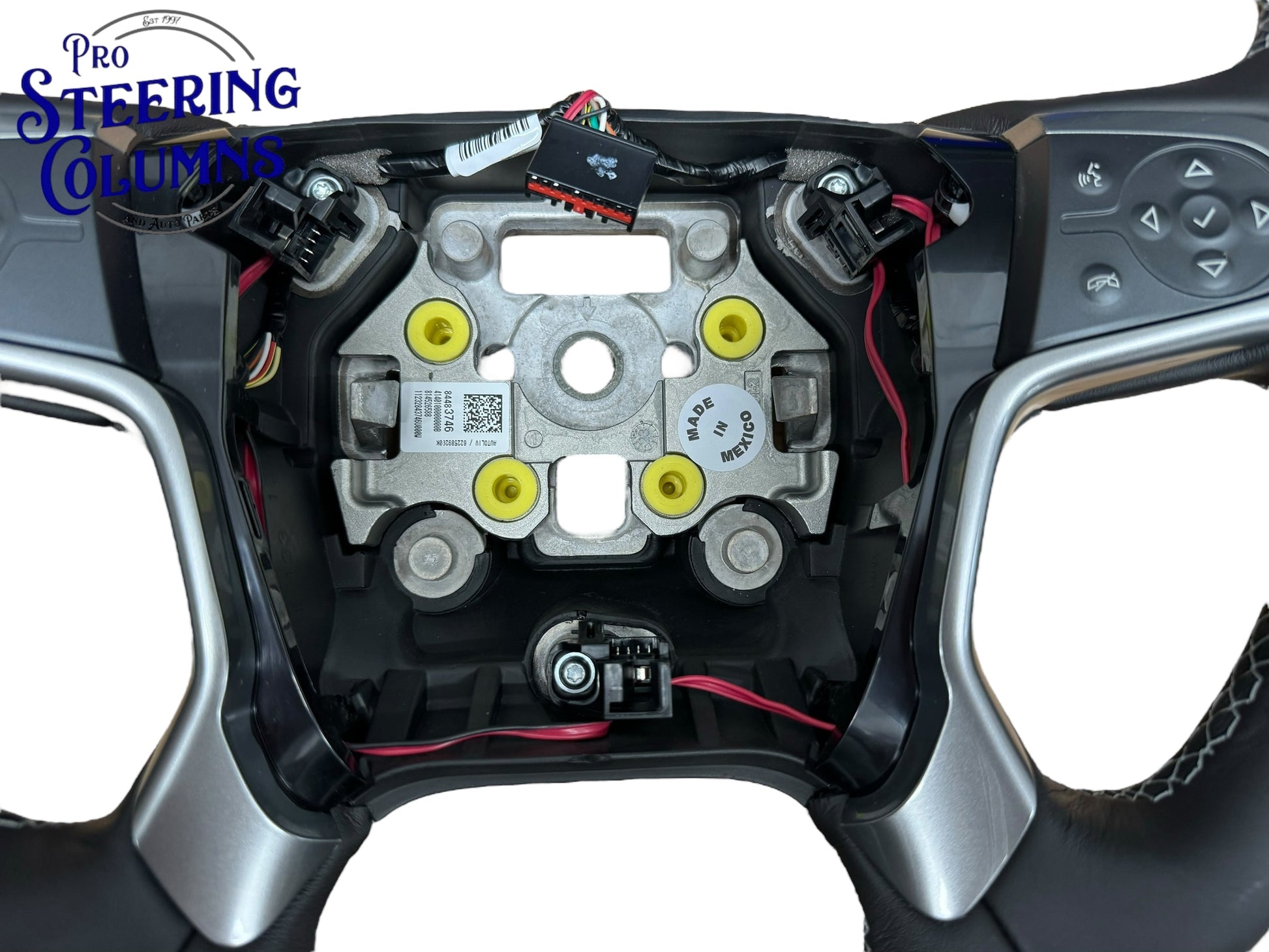 2014-2019 GM Silverado Sierra Tahoe Suburban Yukon Black Leather Steering Wheel New OEM