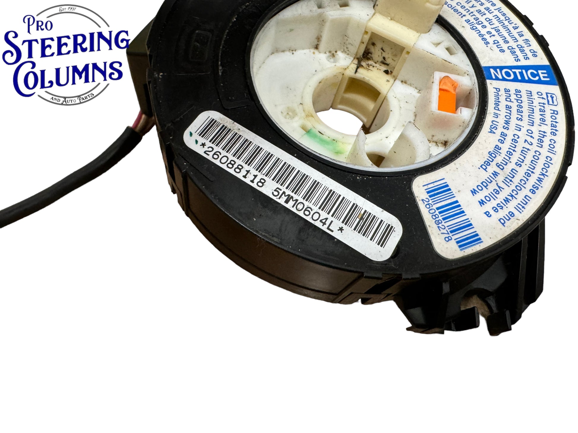 2003-2006 GM Silverado Sierra Tahoe Yukon Air Bag Clock Spring Without Function Used OEM 26088118