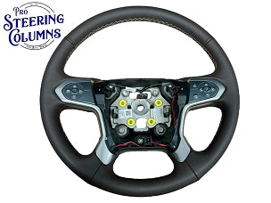 2014-2019 GM Silverado Sierra Tahoe Suburban Yukon Cocoa Brown Leather Steering Wheel New OEM