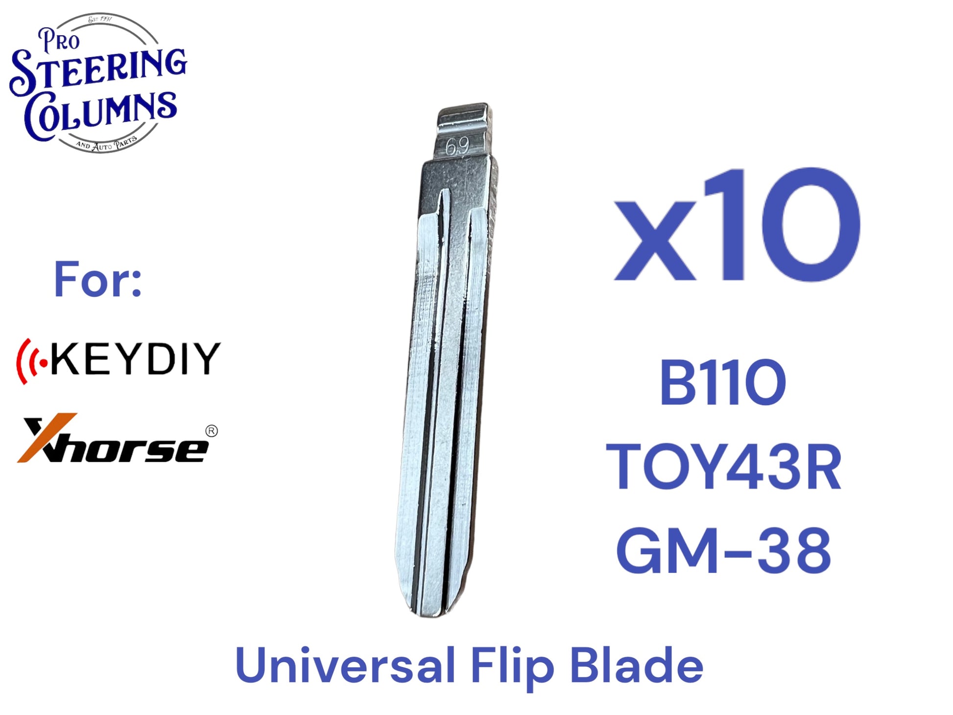 10x Xhorse Keydiy Universal Flip Key Remote Key Blades GM B110 TOY43R