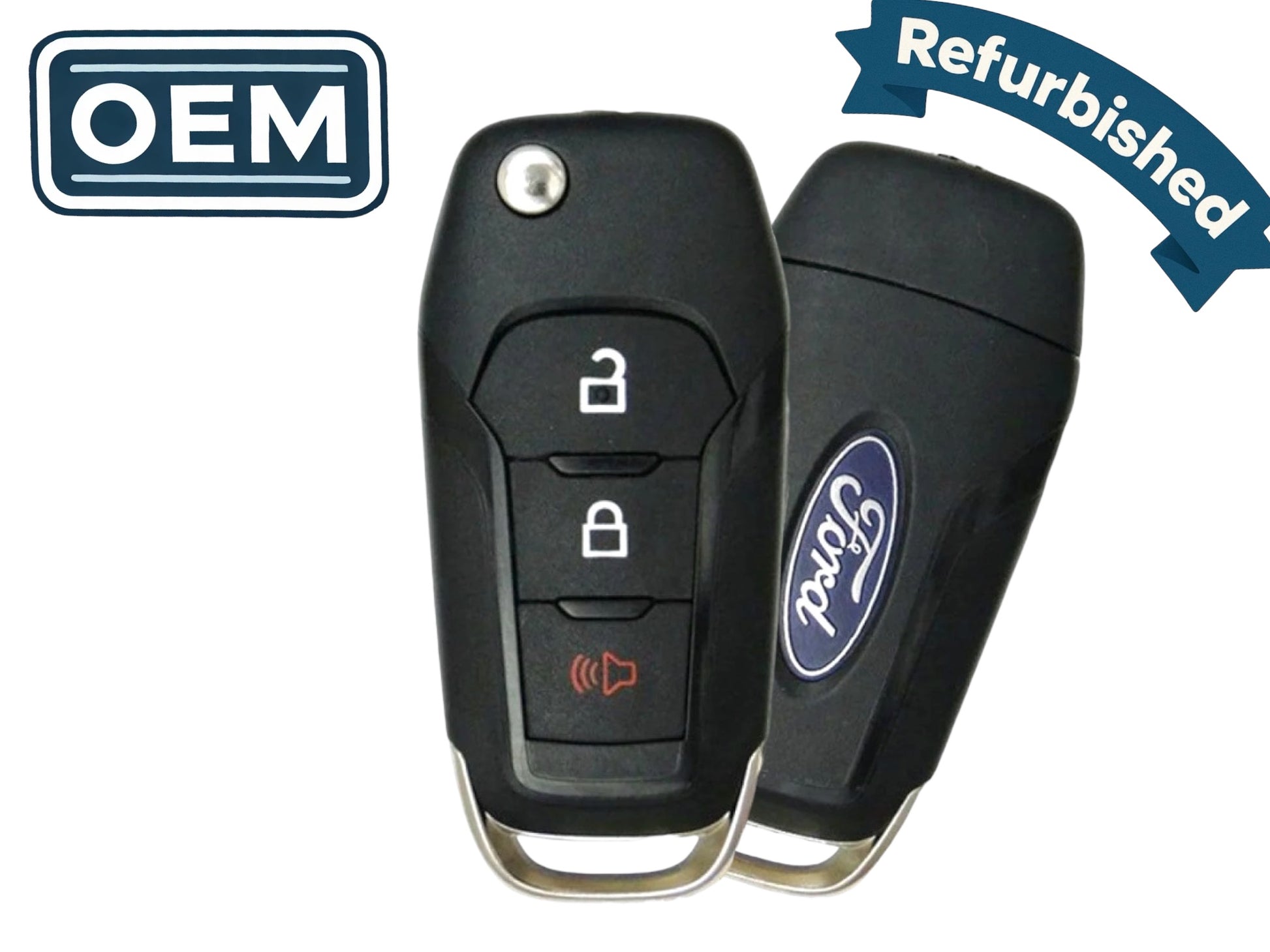 15-24 Ford Flip Key 3-Button FCC: N5F-A08TAA PN: 164-R8130 (OEM Refurbished)