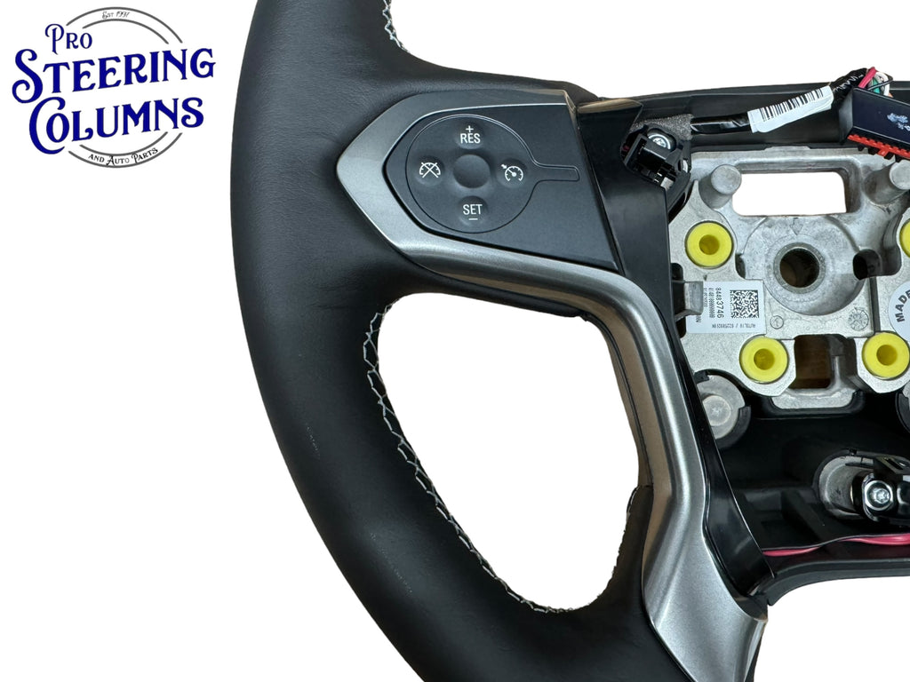 2014-2019 GM Silverado Sierra Tahoe Suburban Yukon Black Leather Steering Wheel New OEM