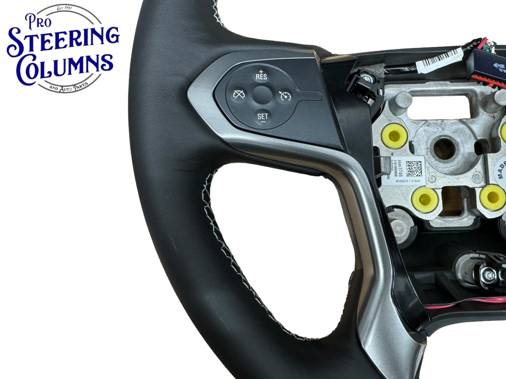 2014-2019 GM Silverado Sierra Tahoe Suburban Yukon Black Leather Steering Wheel New OEM