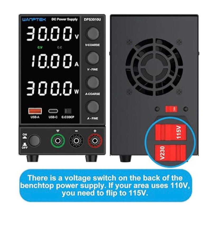 Wanptek - DC Variable Power Supply Adjustable 30V / 10A