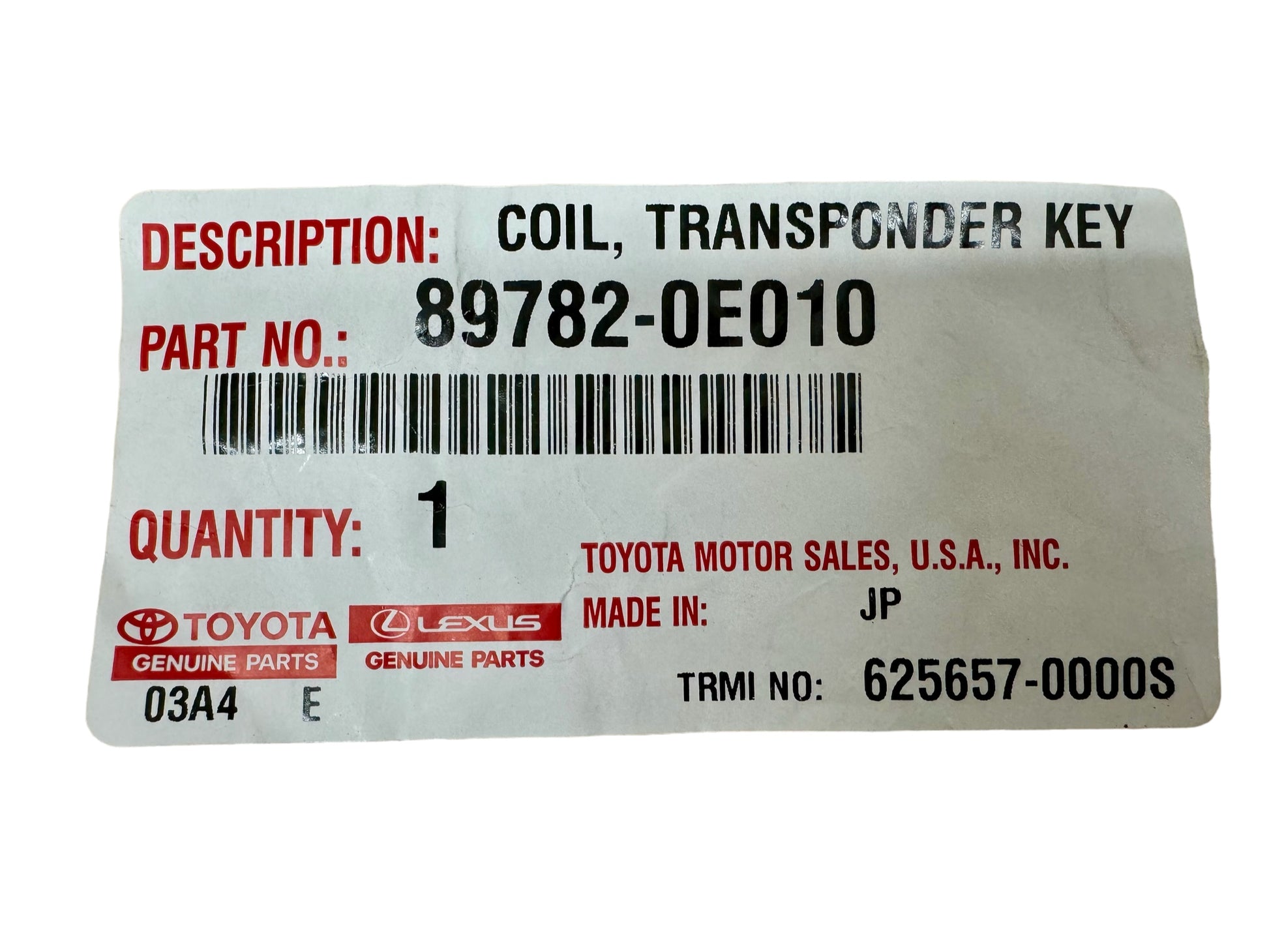 2014 & Up Camry Highlander Sequoia Tacoma Ignition Transceiver Immobilizer New 89782-0E010