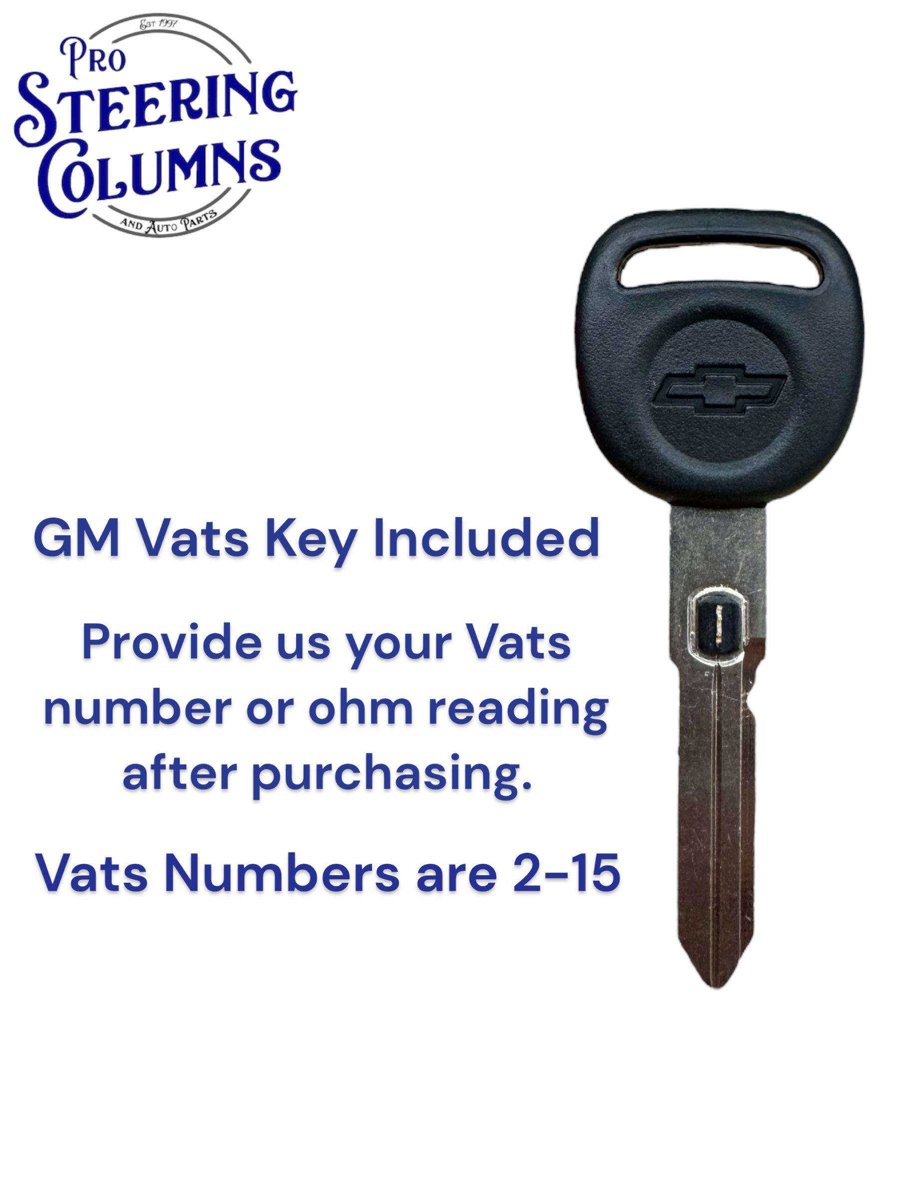 1997-2004 Corvette Double Sided Vats Key #15 Ohms-11.800k