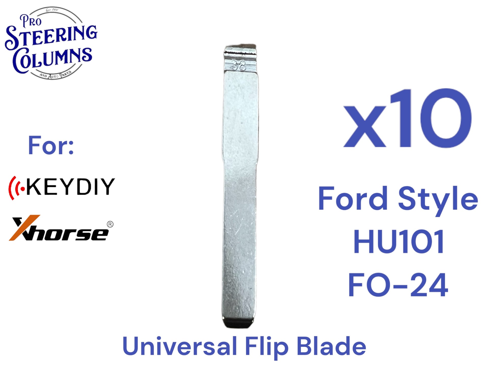 10x Xhorse Keydiy Universal Flip Key Remote Key Blades Ford HU101 FO-24