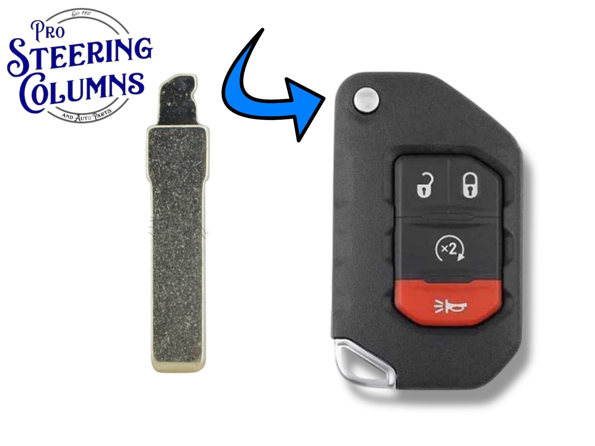 18-24 Jeep Wrangler Remote Flip Key Blade New OHT1130261 (Aftermarket)