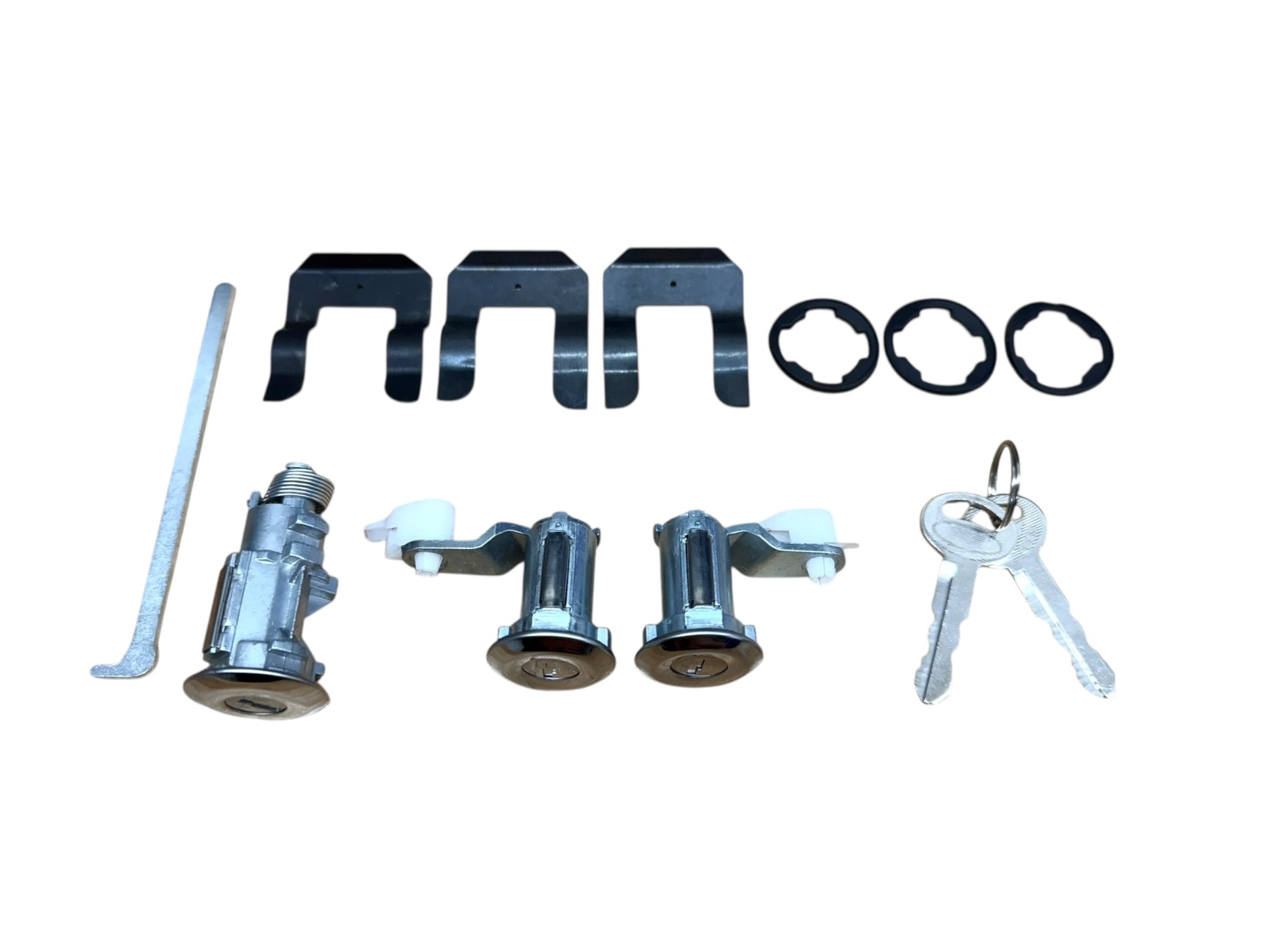 81-93 Ford Mustang Door & Trunk Lock Cylinder Chrome Set New (Keyed Alike)