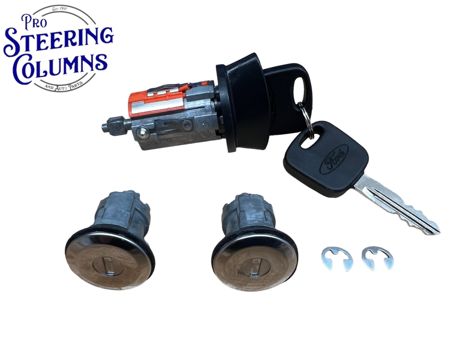 1998-2000 Explorer Ranger B3000 Ignition & Door Lock Cylinder Set 2 Chip Keys New