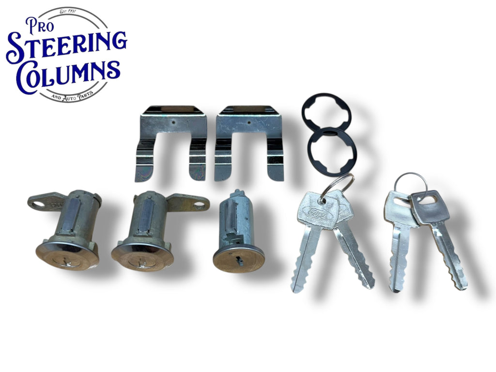 1967-1979 Ford F-Series Bronco Ignition & Door Lock Cylinder Set New (Keyed Alike)