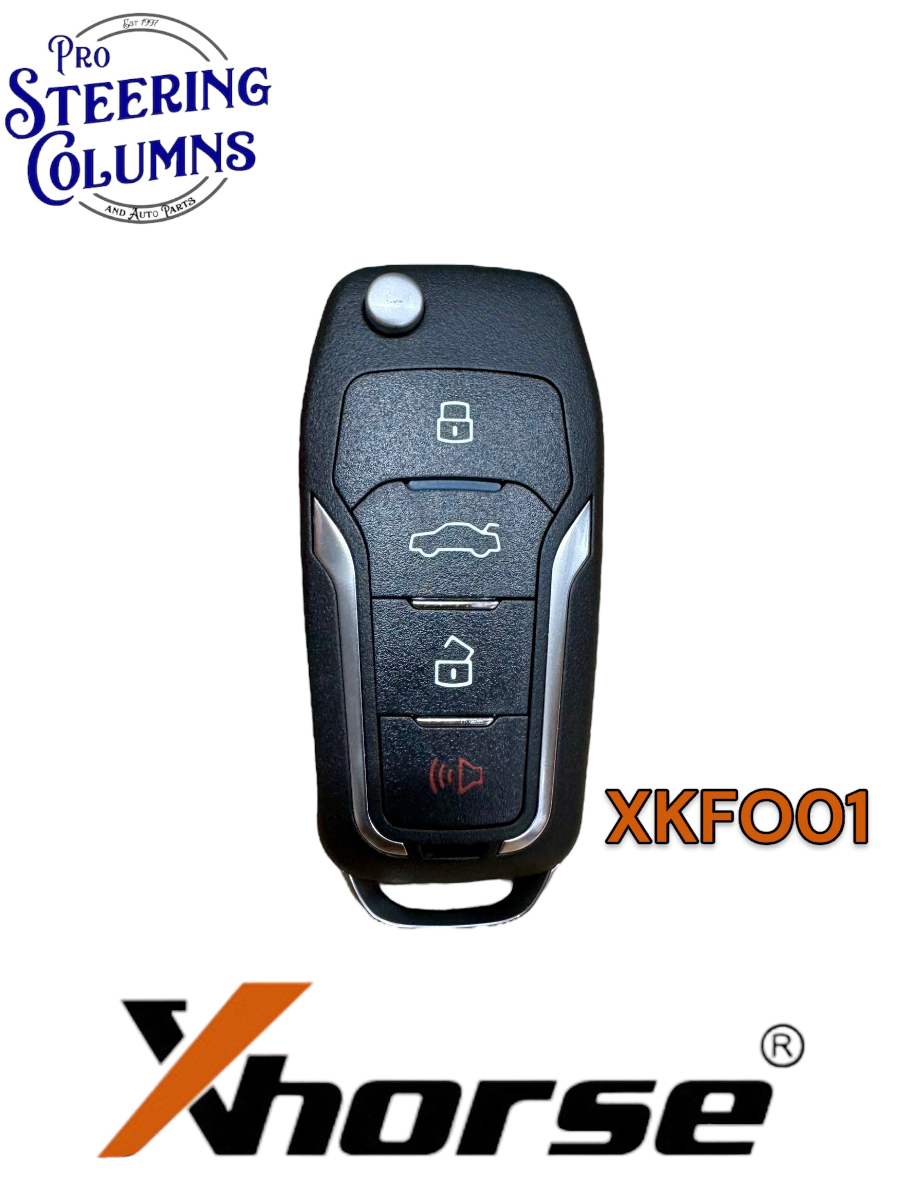 Xhorse Universal Flip Key Remote Ford Style 4 Button Wired New XKFO01EN